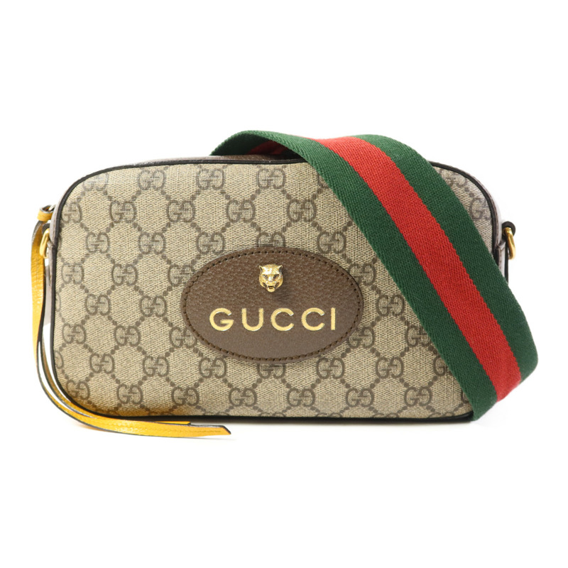 GUCCI 塗層帆布GG Supreme Messenger金扣肩背袋-0