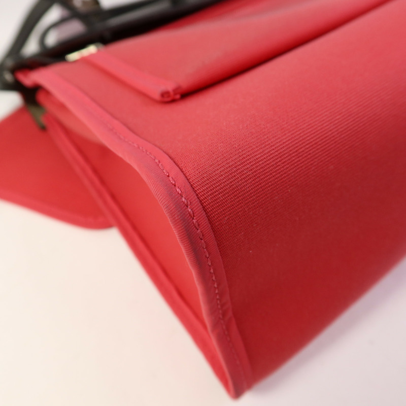 HERMES 帆布Herbag Zip 31銀扣手挽肩背兩用袋-16