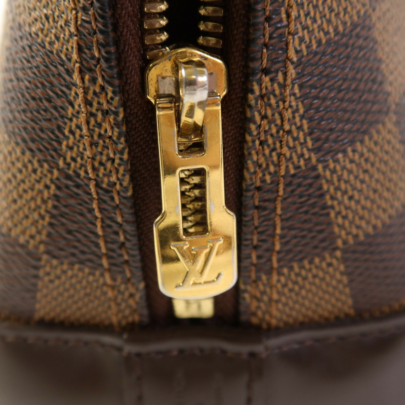 LOUIS VUITTON Damier Alma BB金扣手挽肩背兩用袋棕色-9