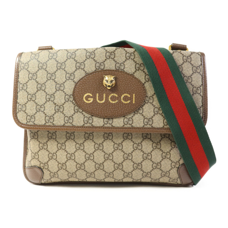 GUCCI 塗層帆布GG Messenger Bag金扣肩背袋-0
