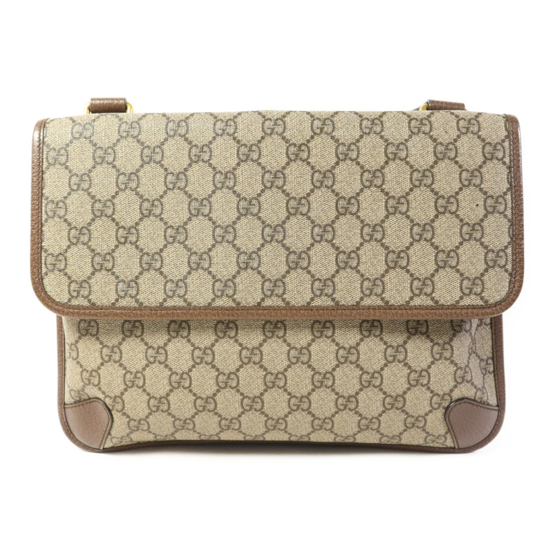 GUCCI 塗層帆布GG Messenger Bag金扣肩背袋-1