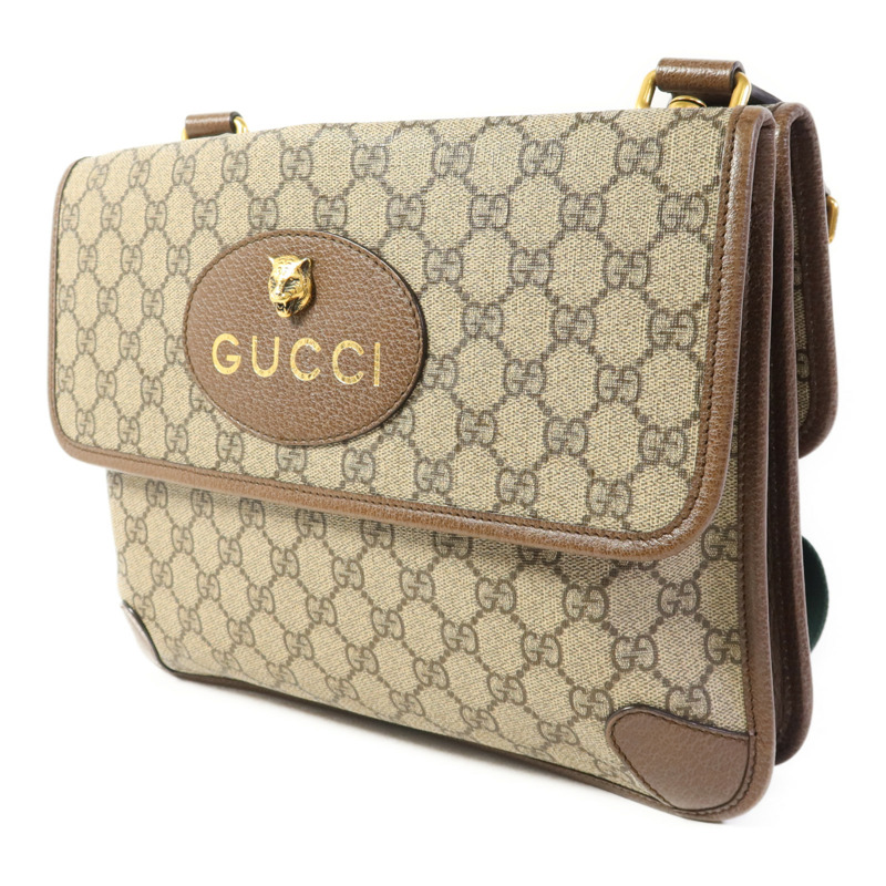 GUCCI 塗層帆布GG Messenger Bag金扣肩背袋-2
