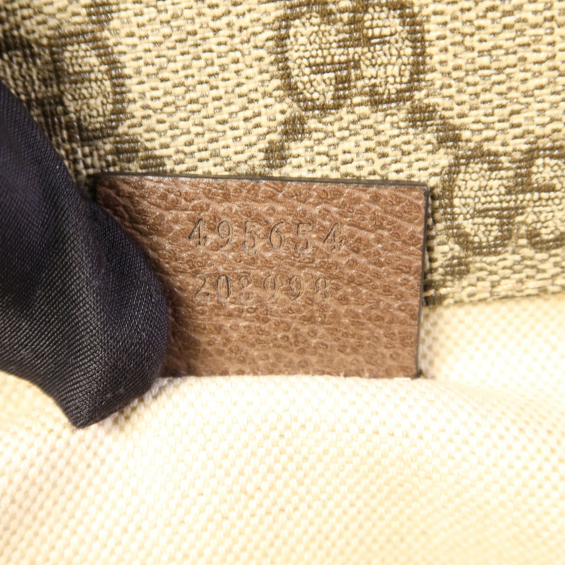 GUCCI 塗層帆布GG Messenger Bag金扣肩背袋-7