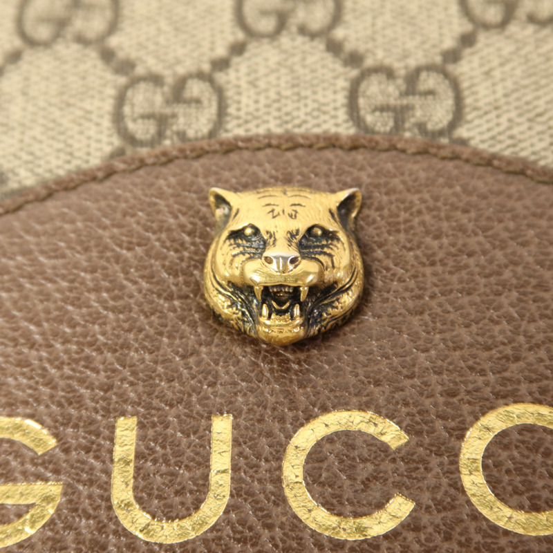 GUCCI 塗層帆布GG Messenger Bag金扣肩背袋-9