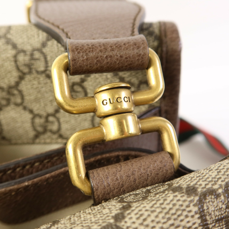 GUCCI 塗層帆布GG Messenger Bag金扣肩背袋-10