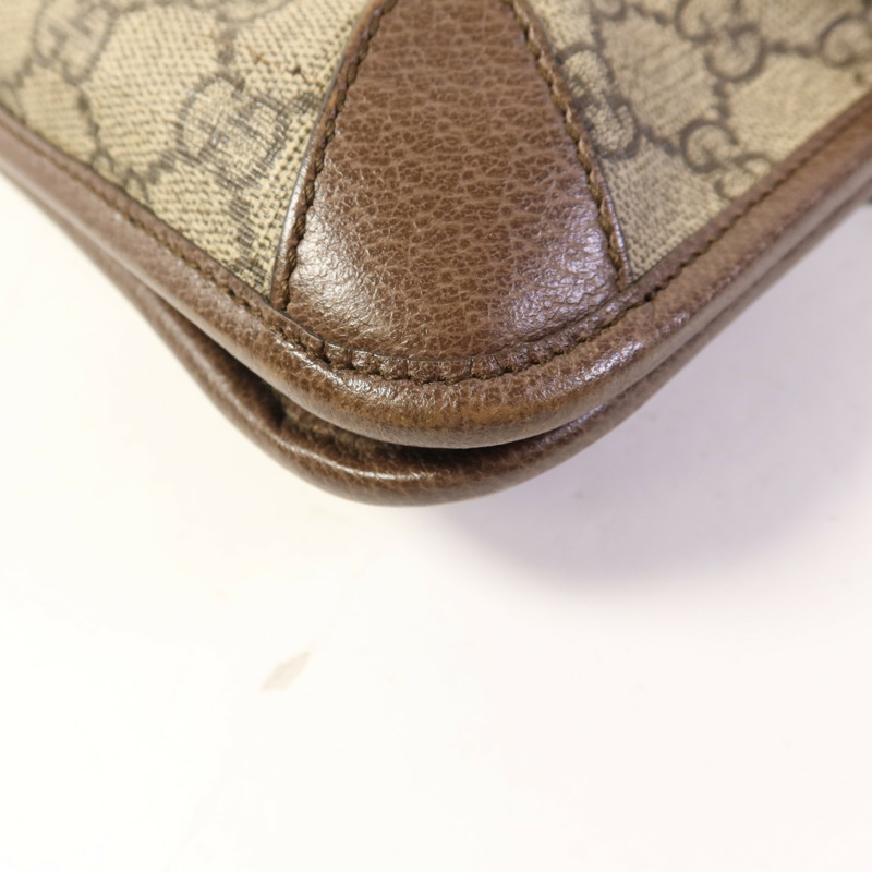GUCCI 塗層帆布GG Messenger Bag金扣肩背袋-12