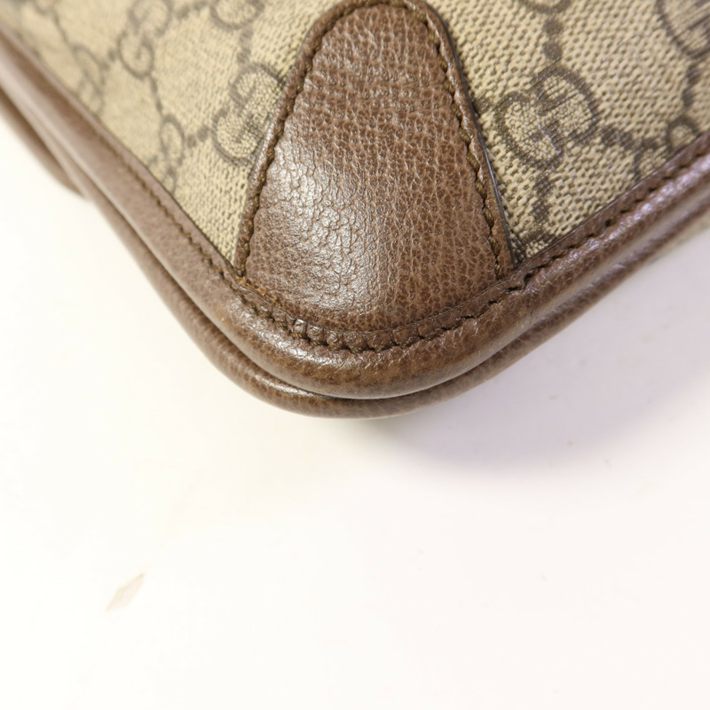 GUCCI 塗層帆布GG Messenger Bag金扣肩背袋-13