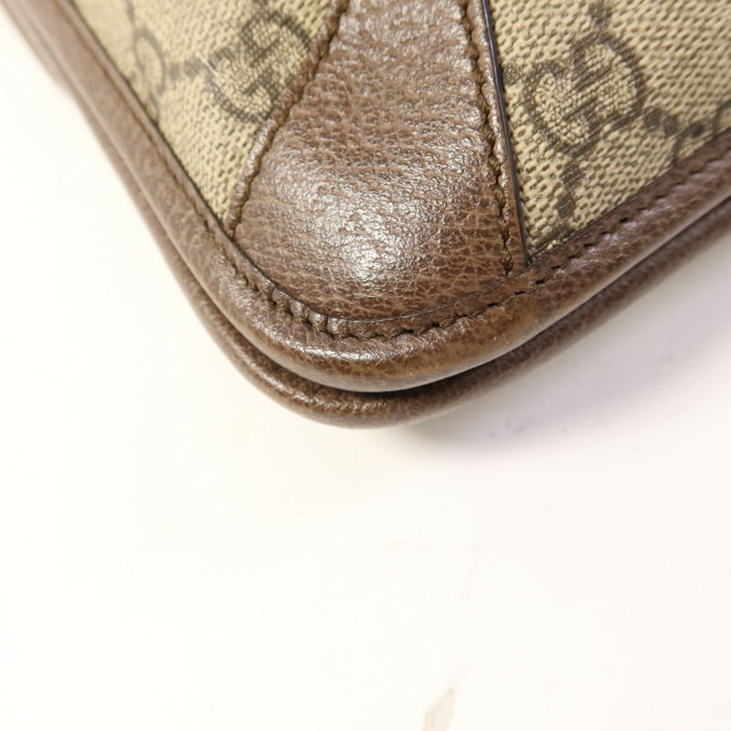 GUCCI 塗層帆布GG Messenger Bag金扣肩背袋-15