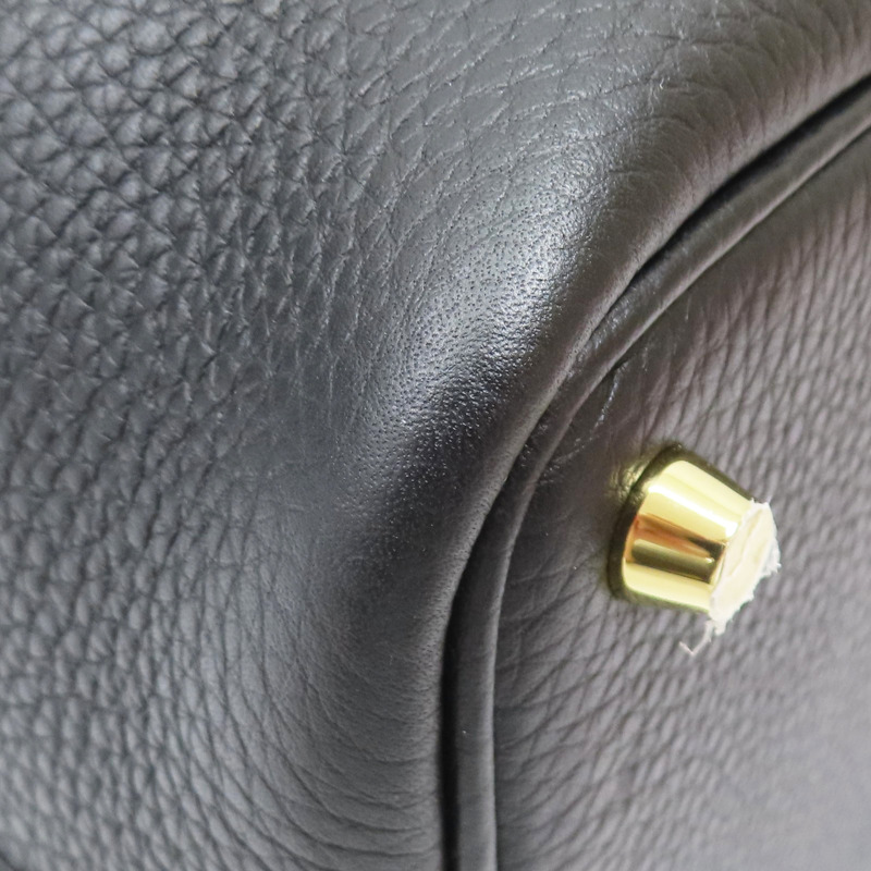 黑色 Taurillon牛皮 Picotin Lock 18 手提包 B刻 金扣【HERMES 愛馬仕】-10