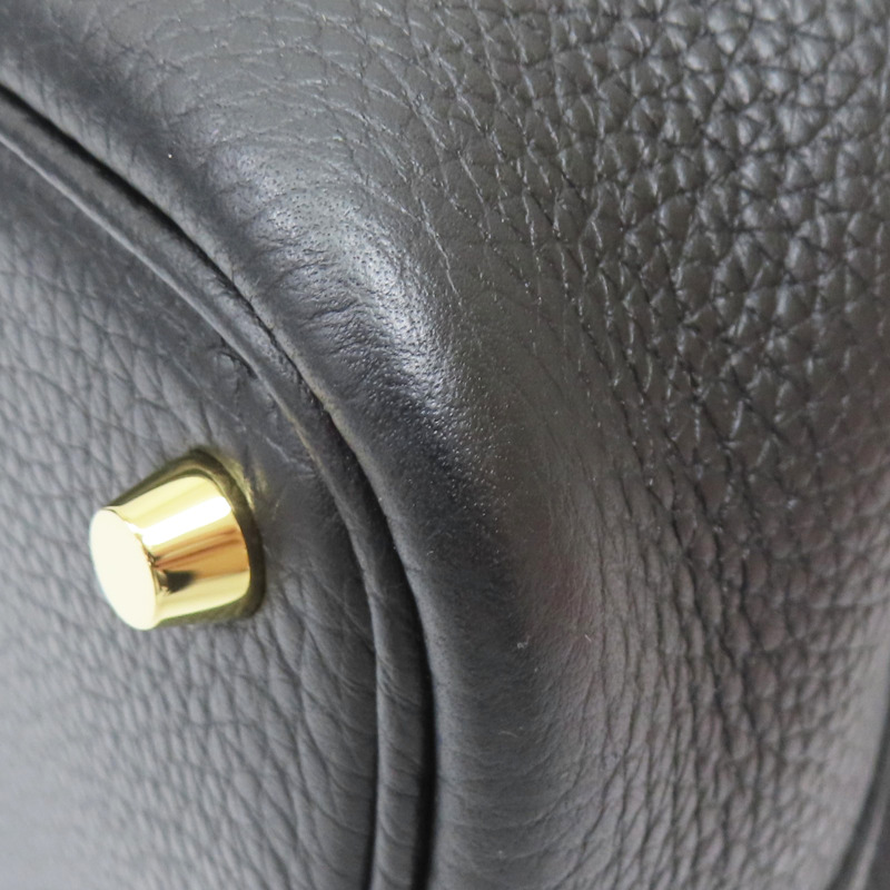 黑色 Taurillon牛皮 Picotin Lock 18 手提包 B刻 金扣【HERMES 愛馬仕】-11