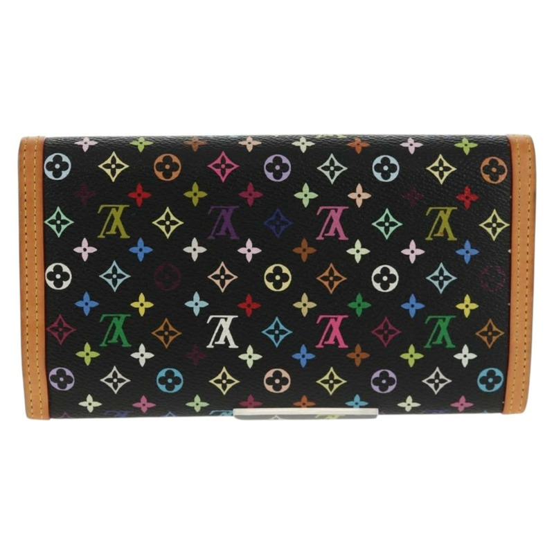 【日本直送】路易威登 Monogram Multicolor Porte Tresor 皮夾 黑色 M92658 正品 150783V-1