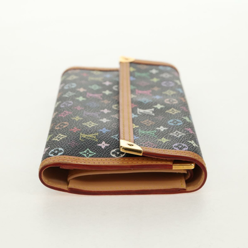 【日本直送】路易威登 Monogram Multicolor Porte Tresor 皮夾 黑色 M92658 正品 150783V-3
