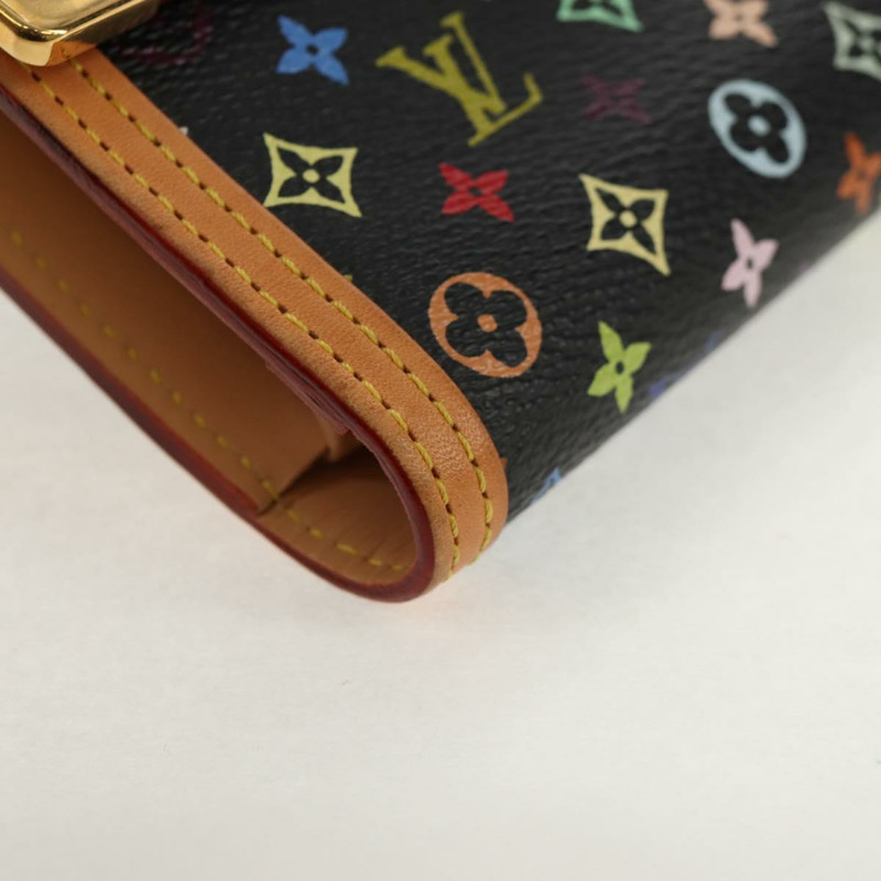 【日本直送】路易威登 Monogram Multicolor Porte Tresor 皮夾 黑色 M92658 正品 150783V-13