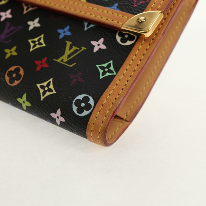 【日本直送】路易威登 Monogram Multicolor Porte Tresor 皮夾 黑色 M92658 正品 150783V-14