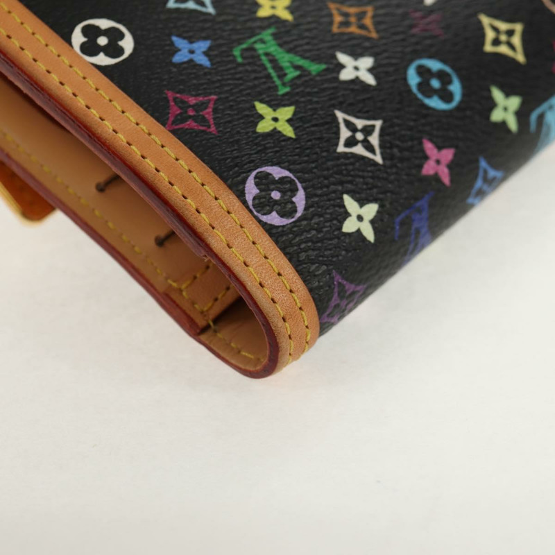 【日本直送】路易威登 Monogram Multicolor Porte Tresor 皮夾 黑色 M92658 正品 150783V-15