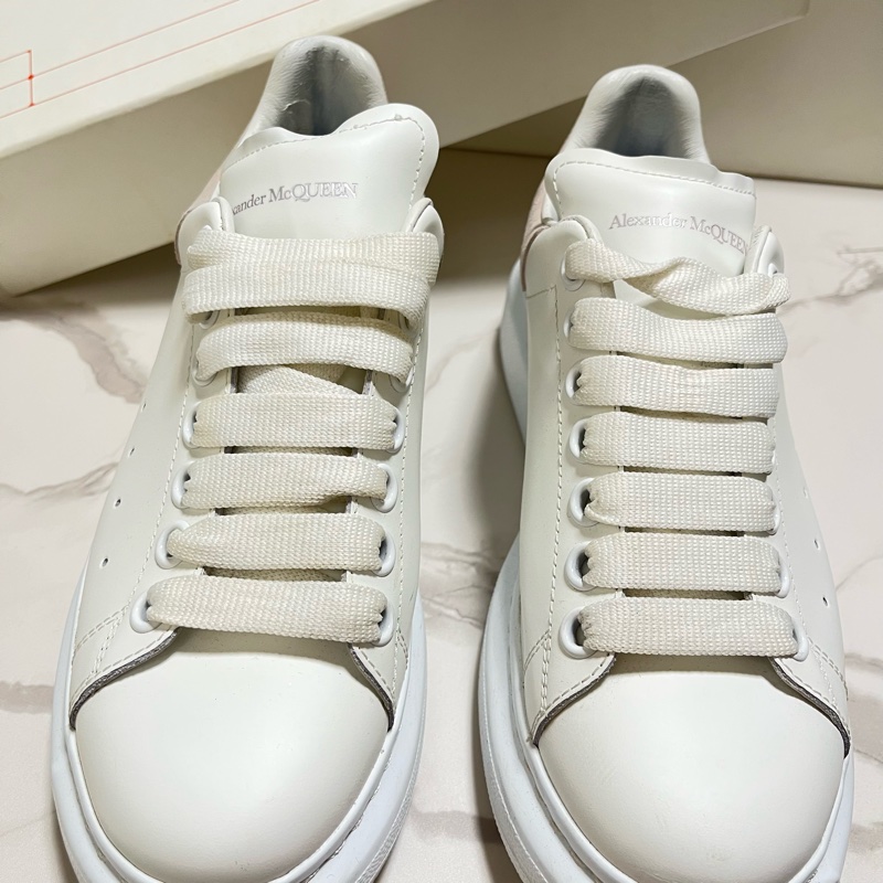 Alexander McQueen 麥坤經典白鞋 配淡粉色-0