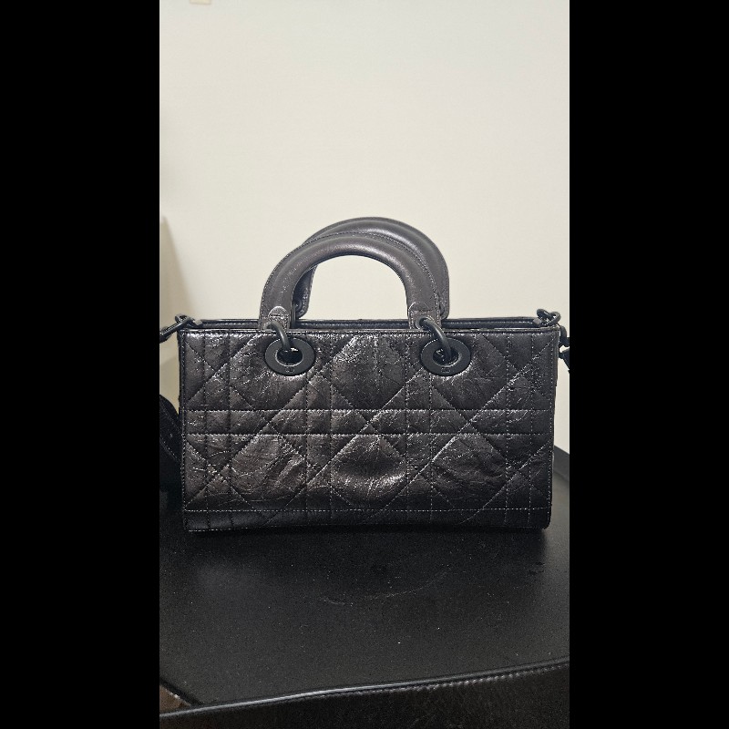 Dior Lady D-Sire My ABCDior Bag Black Macrocannage Crinkled Calfskin-1