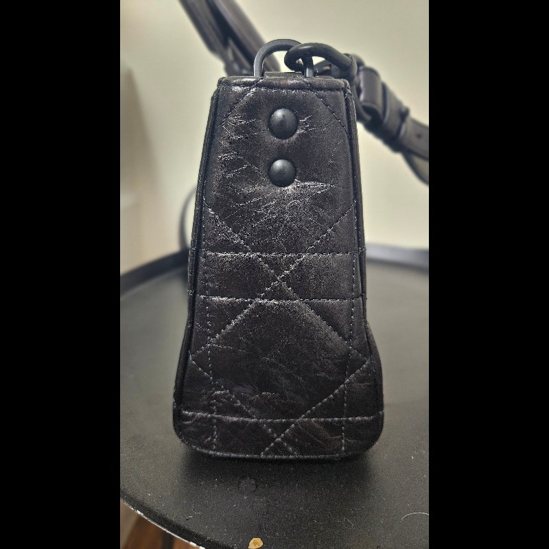 Dior Lady D-Sire My ABCDior Bag Black Macrocannage Crinkled Calfskin-4