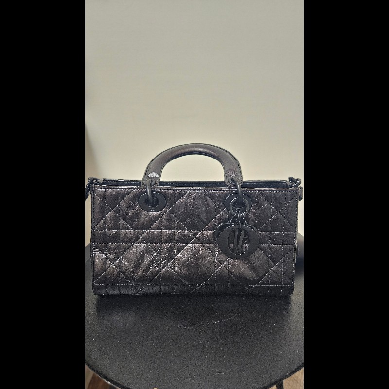Dior Lady D-Sire My ABCDior Bag Black Macrocannage Crinkled Calfskin-7