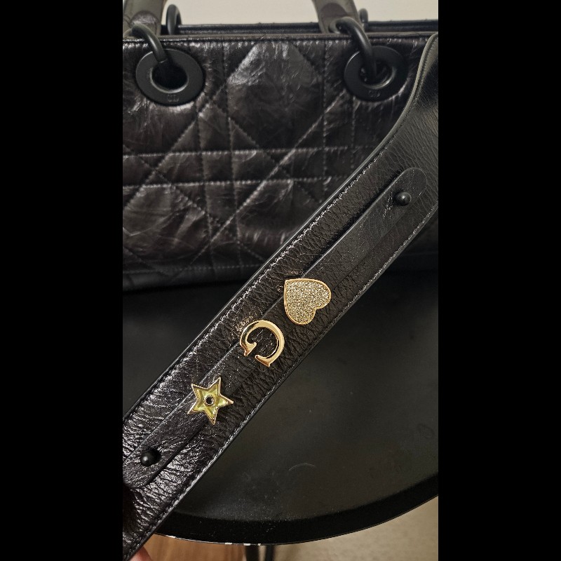 Dior Lady D-Sire My ABCDior Bag Black Macrocannage Crinkled Calfskin-12