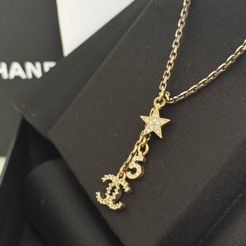 Chanel香奈兒雙C星星五號項鍊-3