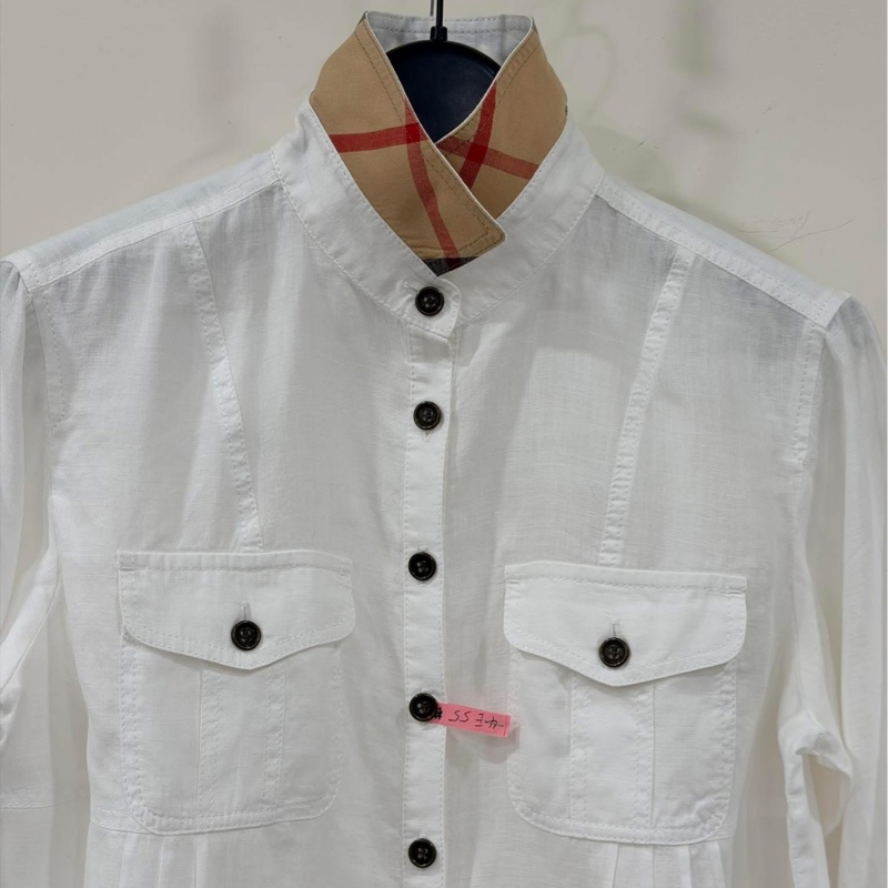 Burberry 倫敦 反褶格紋麻料戰馬襯衫-3