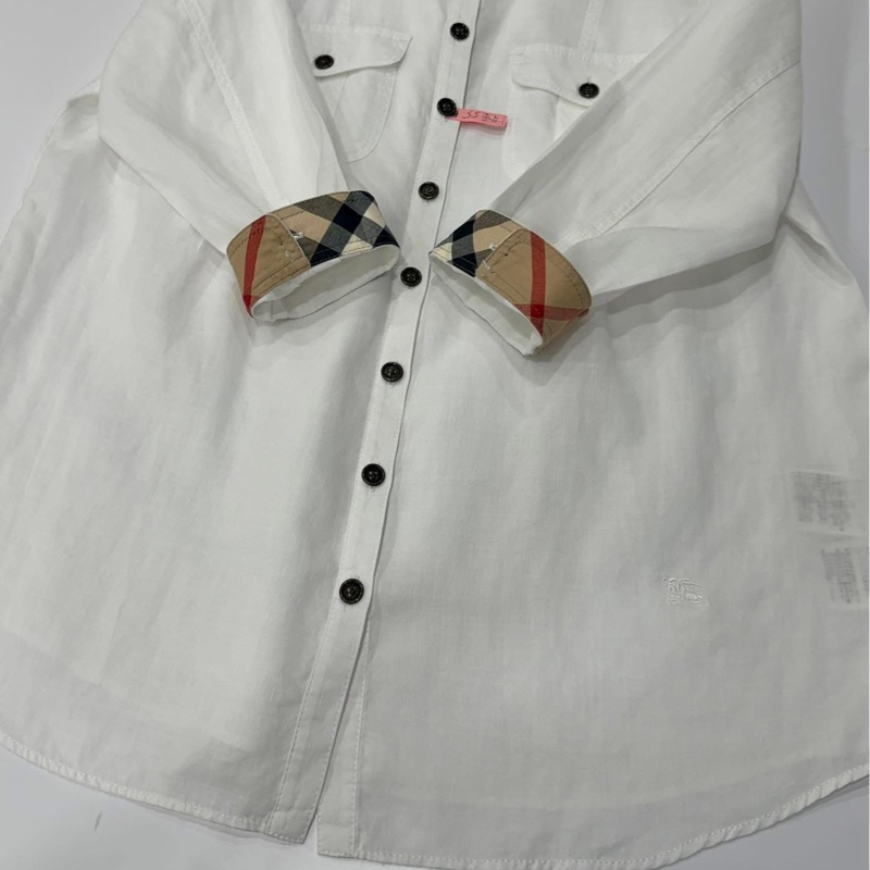 Burberry 倫敦 反褶格紋麻料戰馬襯衫-6