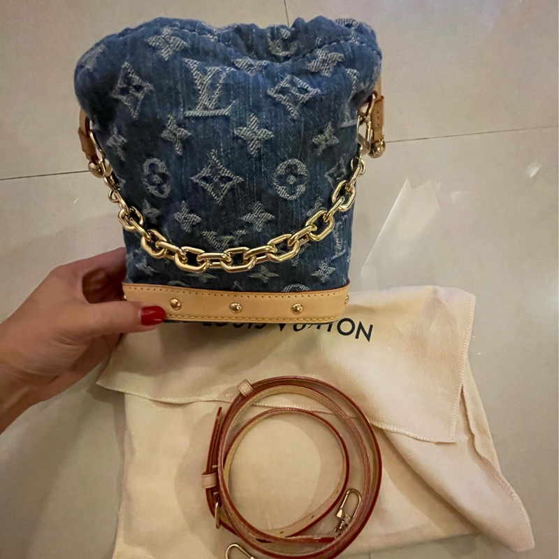 Louis Vuitton 深藍牛仔水桶包-0