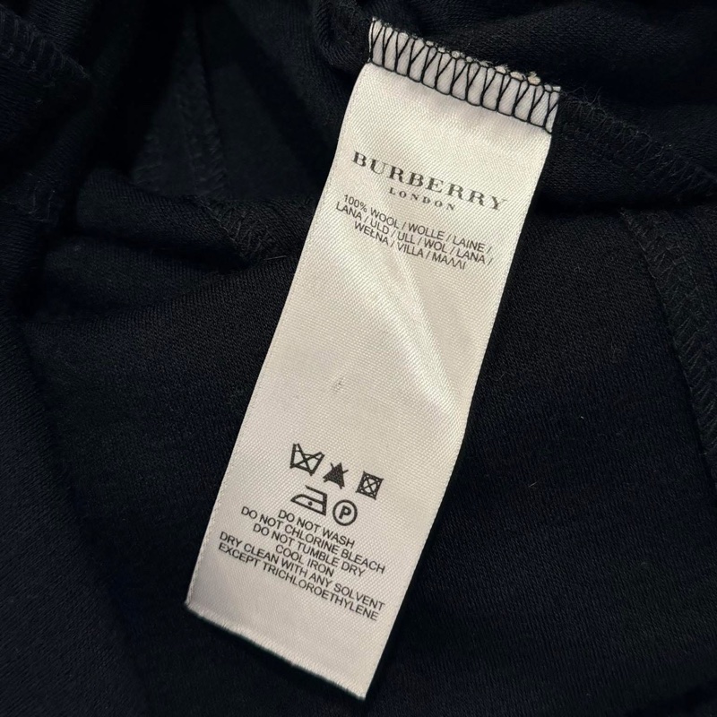 Burberry 倫敦 簡約高領肩扣毛料洋裝 黑-7