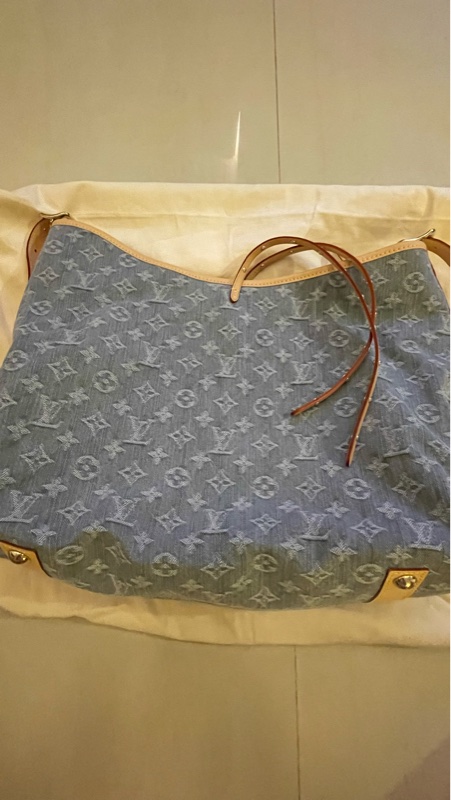 Louis Vuitton Carryall大號灰色牛仔包-0