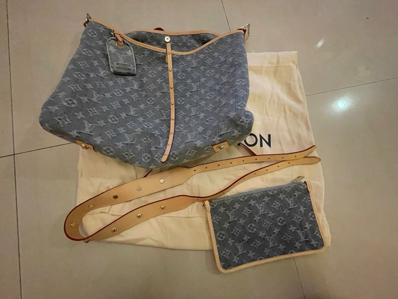 Louis Vuitton Carryall大號灰色牛仔包-8