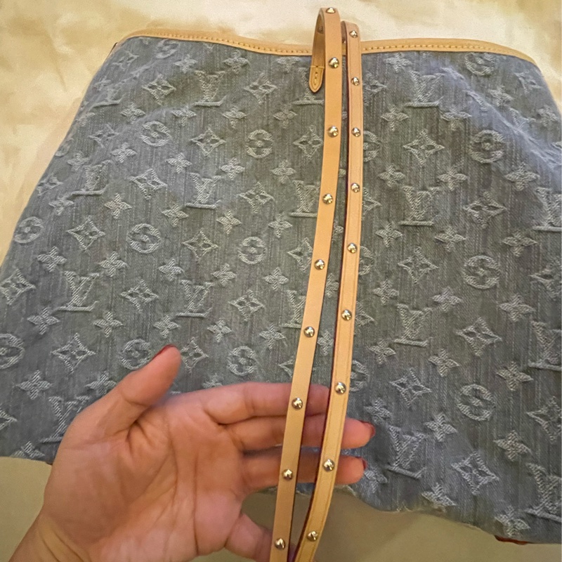Louis Vuitton Carryall大號灰色牛仔包-9