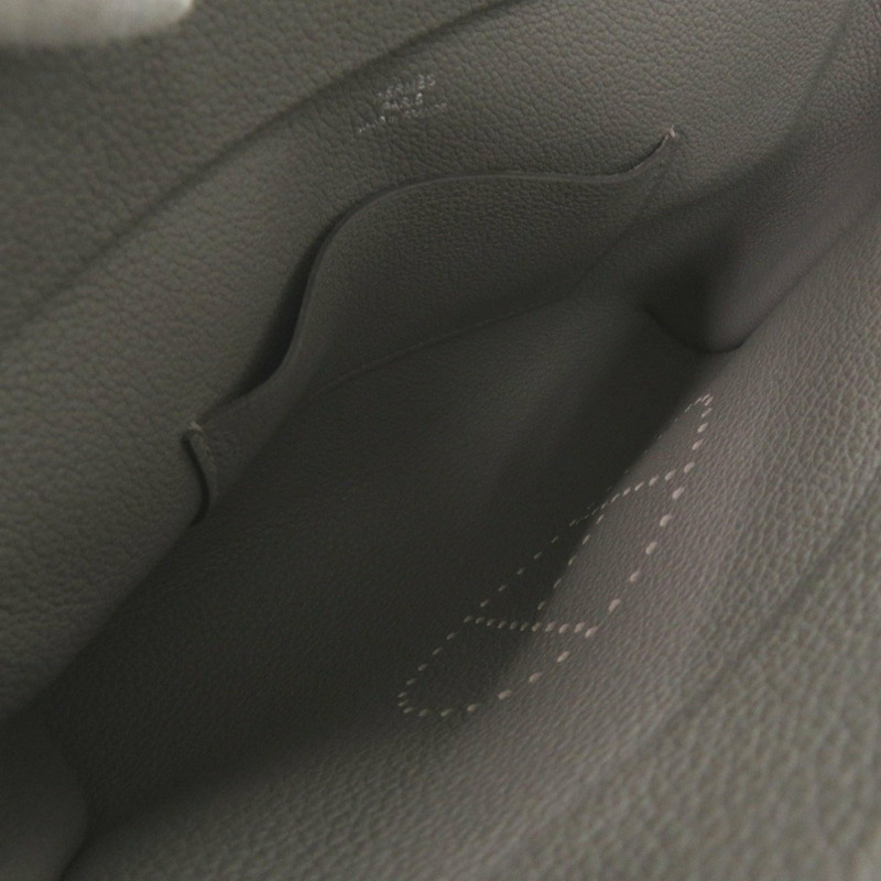 愛馬仕 Vide Poche Togo Grimayer W 印章（2024 年製造）灰色肩背包 1214 HERMES-4