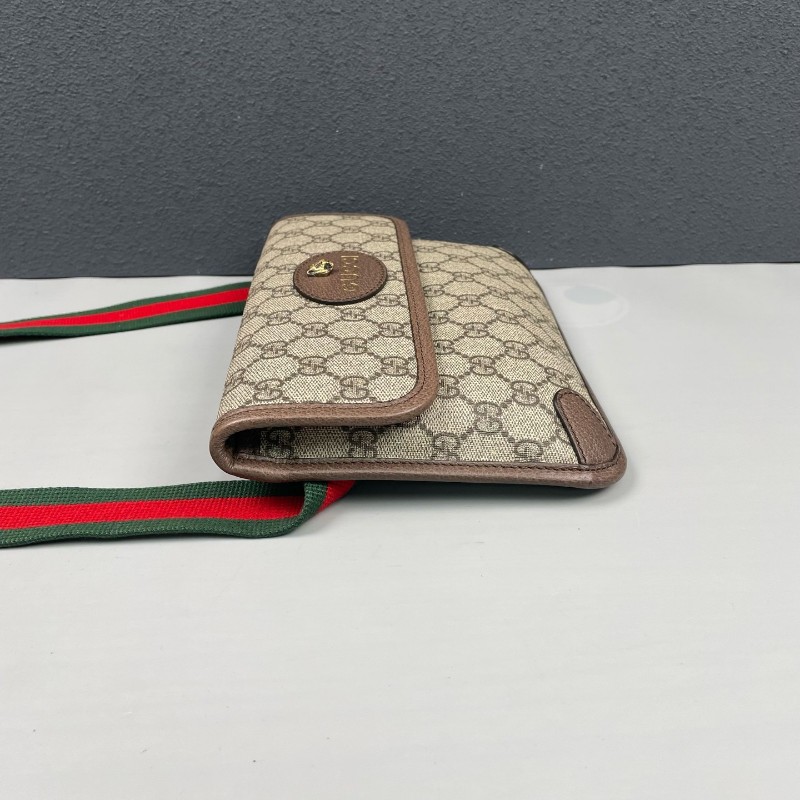 Gucci古馳 經典老花虎頭腰包斜背包-2