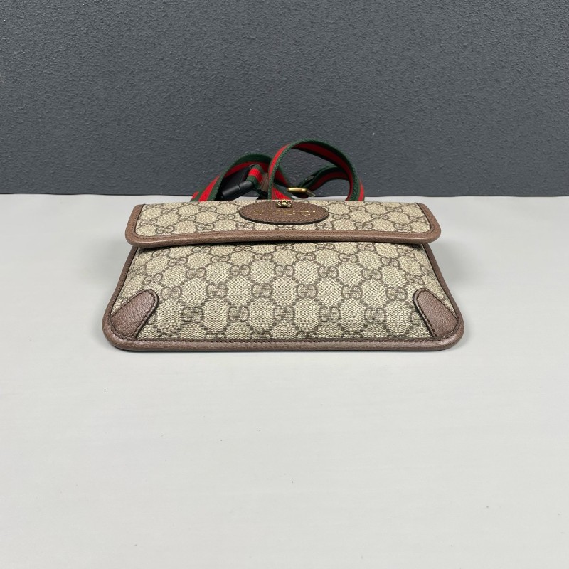 Gucci古馳 經典老花虎頭腰包斜背包-4