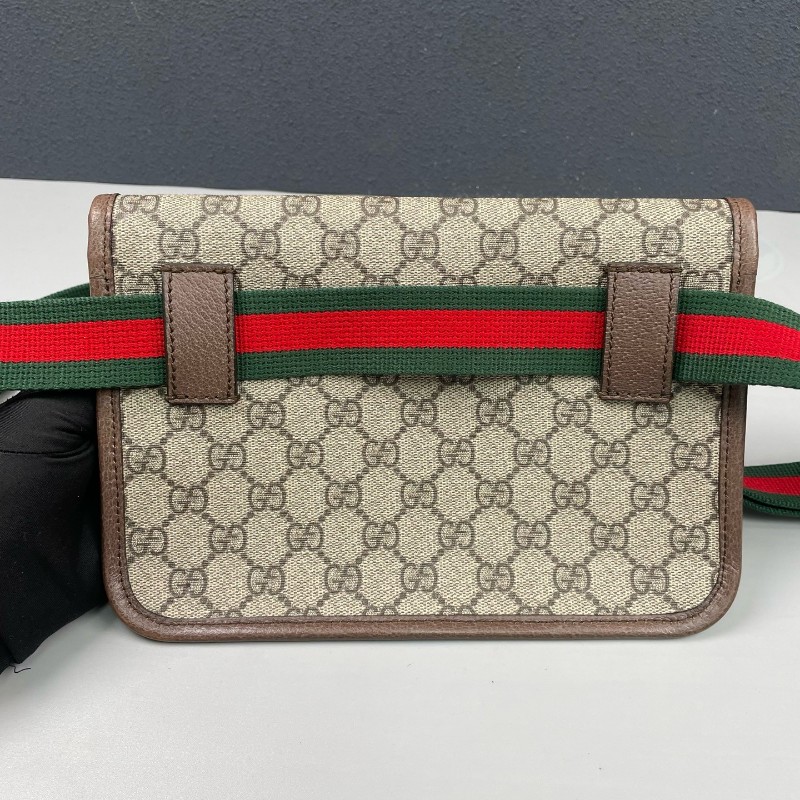 Gucci古馳 經典老花虎頭腰包斜背包-9