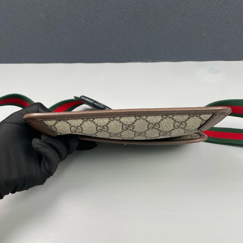 Gucci古馳 經典老花虎頭腰包斜背包-11