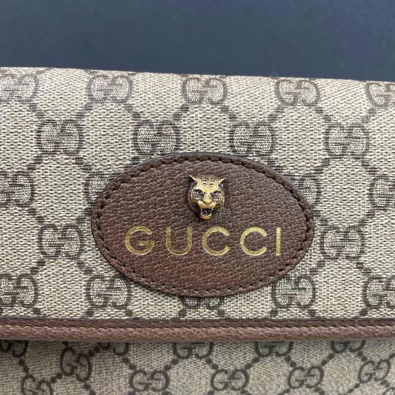 Gucci古馳 經典老花虎頭腰包斜背包-14