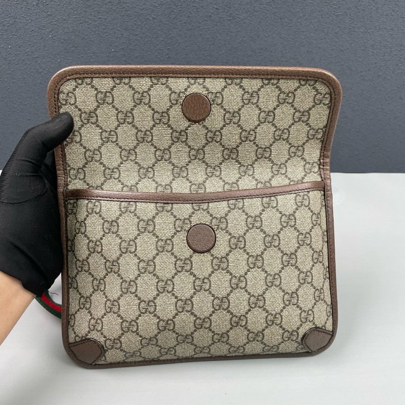 Gucci古馳 經典老花虎頭腰包斜背包-16