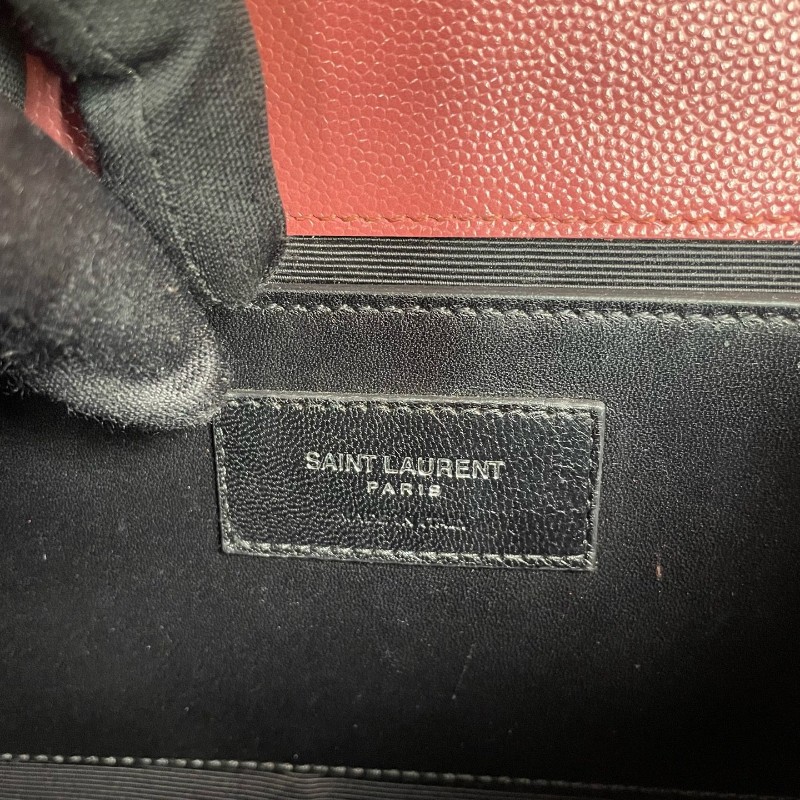 YSL 豆沙色銀扣魚子醬牛皮Kate鏈條包-21