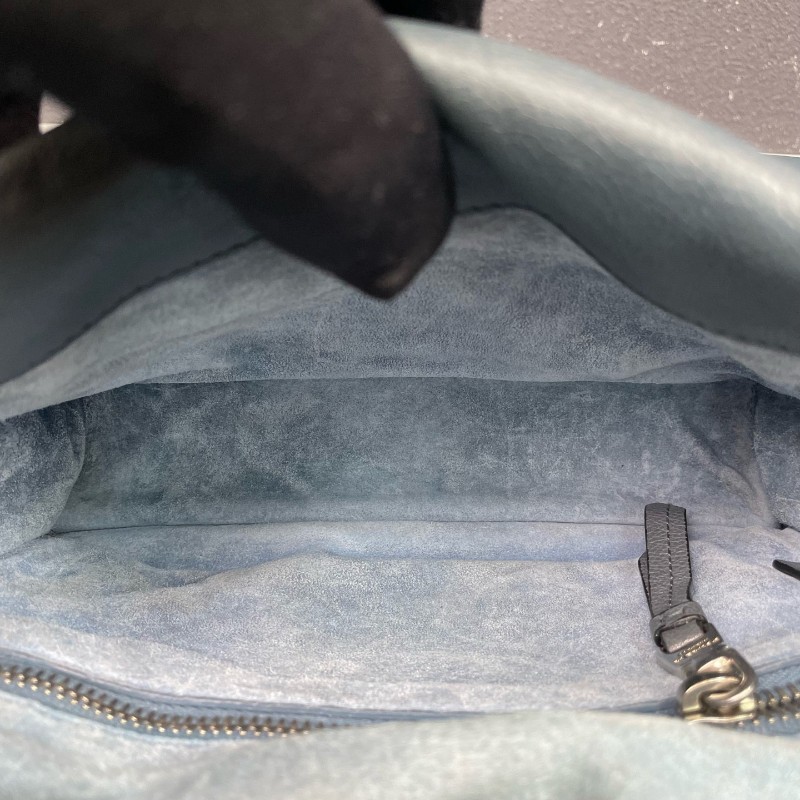 Prada 霧霾藍全皮鉚釘 肩背包斜背包-7