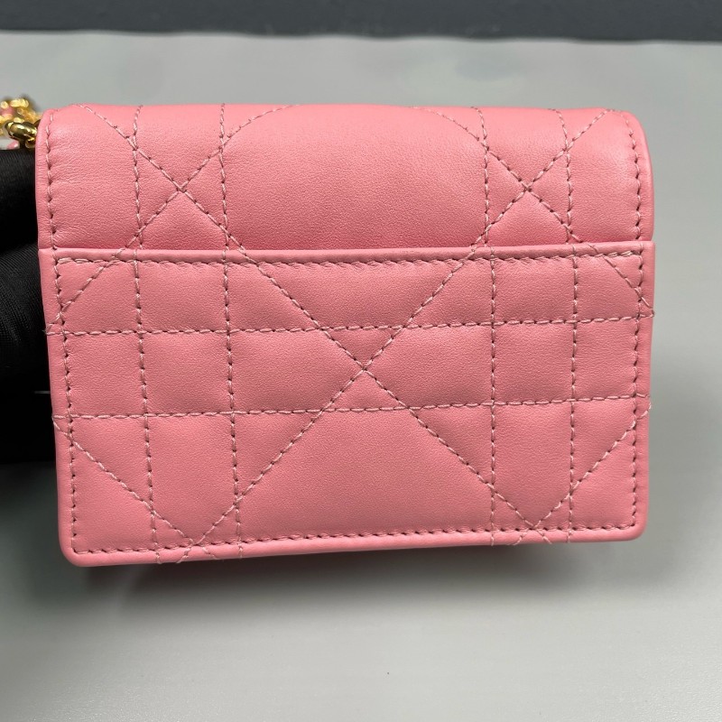 Dior 粉色全皮金扣miss Caro超迷你鏈條包-9