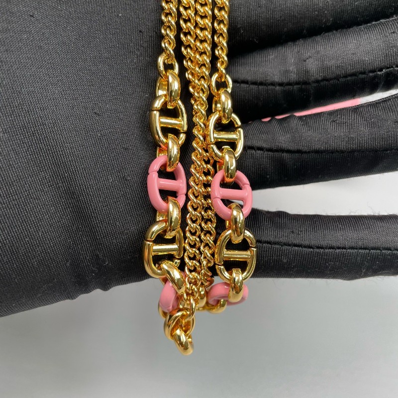 Dior 粉色全皮金扣miss Caro超迷你鏈條包-25