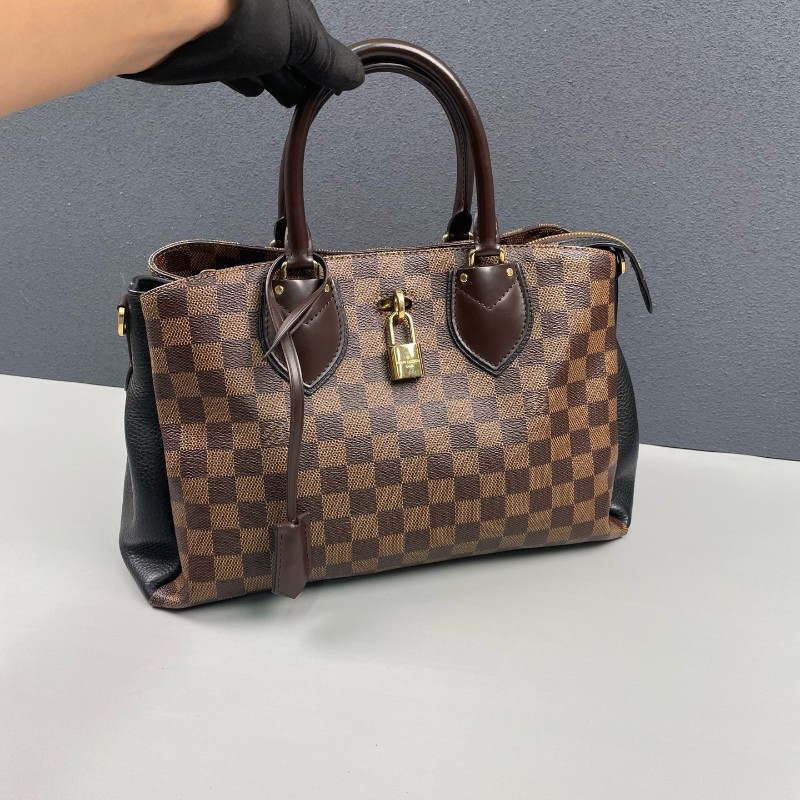 LV路易威登 棕棋盤格拼黑色Normandy-5