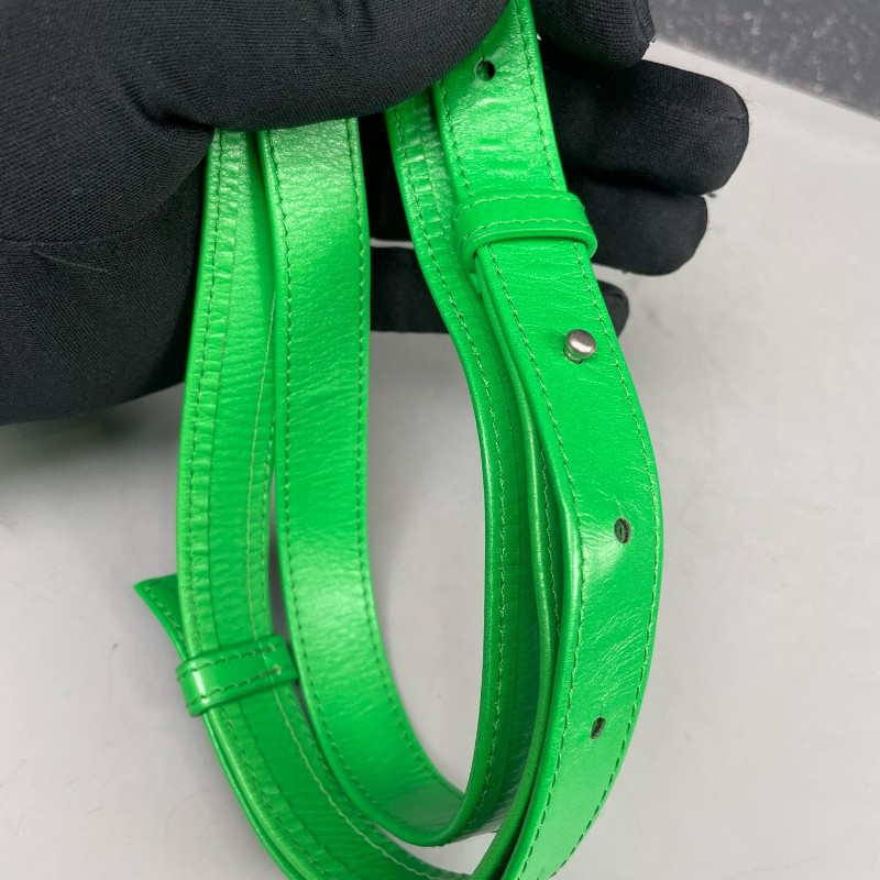 BV 綠色油蠟皮全皮六格cassette編織斜背包-22