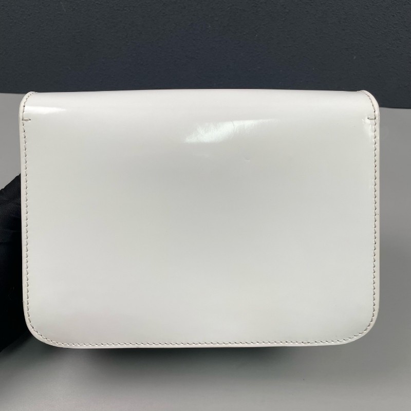 Burberry印花鏈條單肩斜挎拼色翻蓋郵差包-9