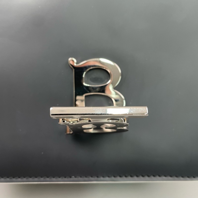 Burberry印花鏈條單肩斜挎拼色翻蓋郵差包-16