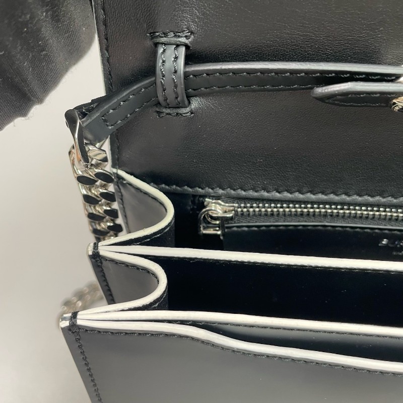 Burberry印花鏈條單肩斜挎拼色翻蓋郵差包-18