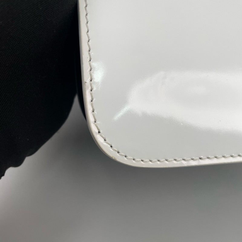 Burberry印花鏈條單肩斜挎拼色翻蓋郵差包-23