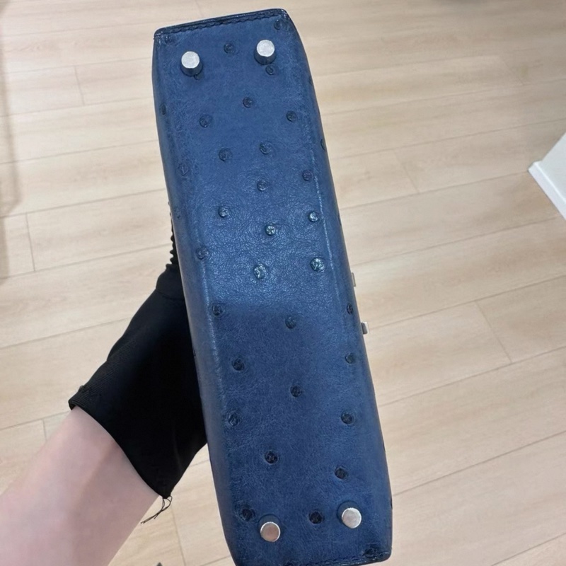 愛馬仕Mini Verrou 17包霧霾藍銀扣-4